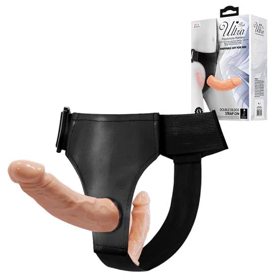 Baile Ultra Double Dildos Strap On, тілесний — фото 6