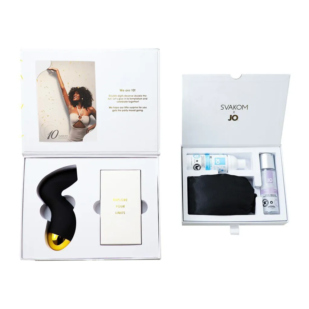 Подарункова коробка Svakom Anniversary Box зі стимулятором, лубрикантом і атласними аксесуарами