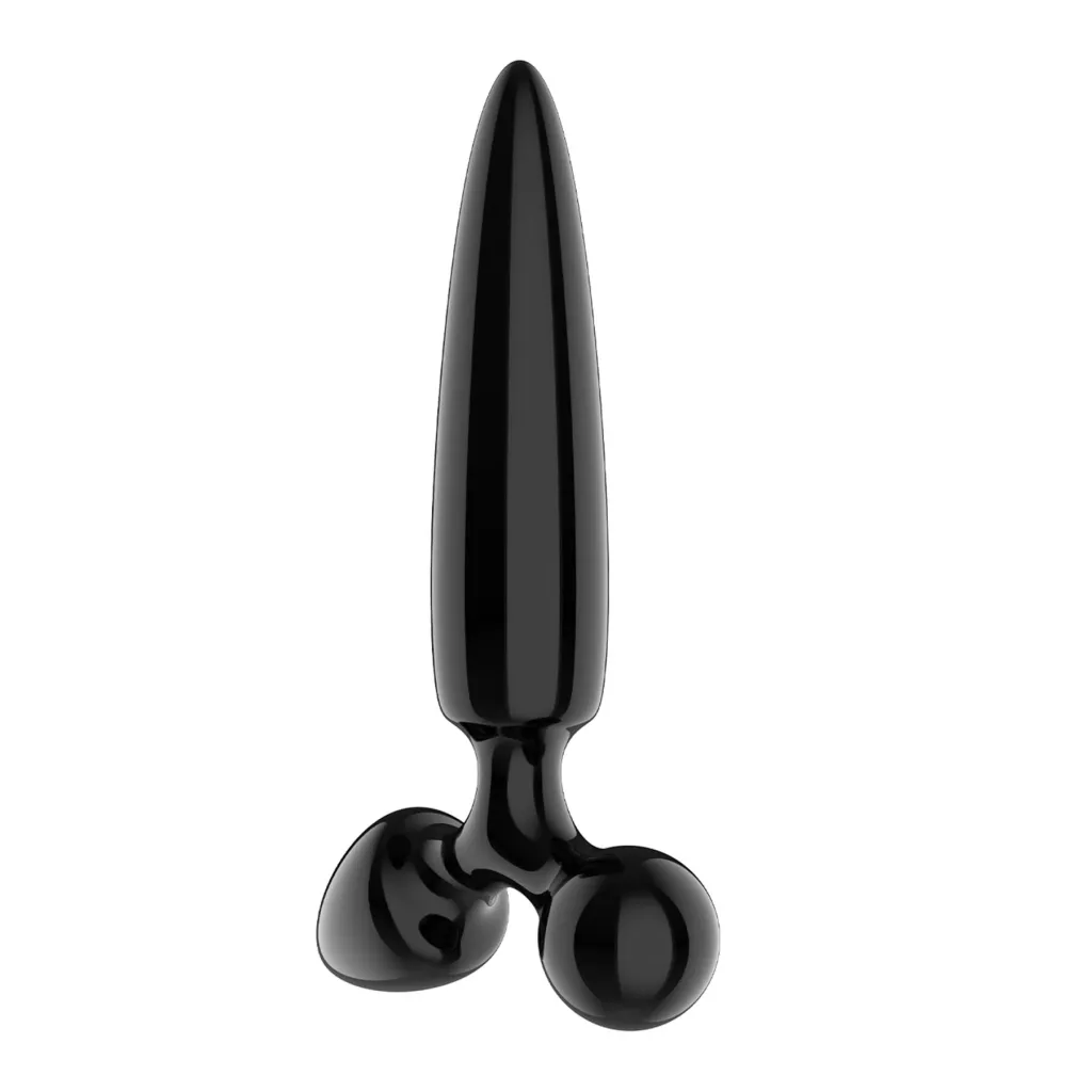 Satisfyer Triple Crystal 1 — скляний стимулятор, чорний — фото 3