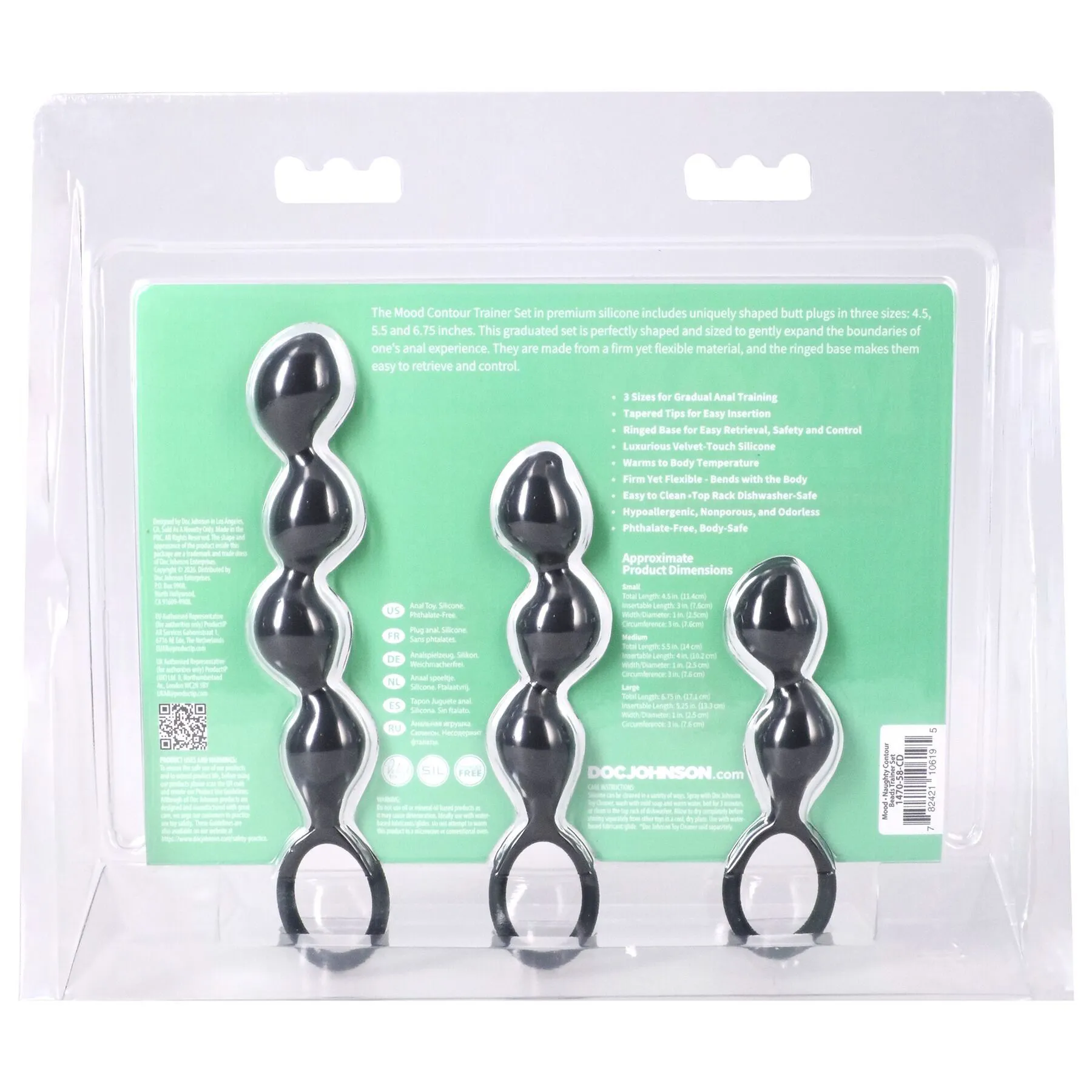 Doc Johnson Mood Naughty Contour Beads Trainer Set, чорний — фото 6