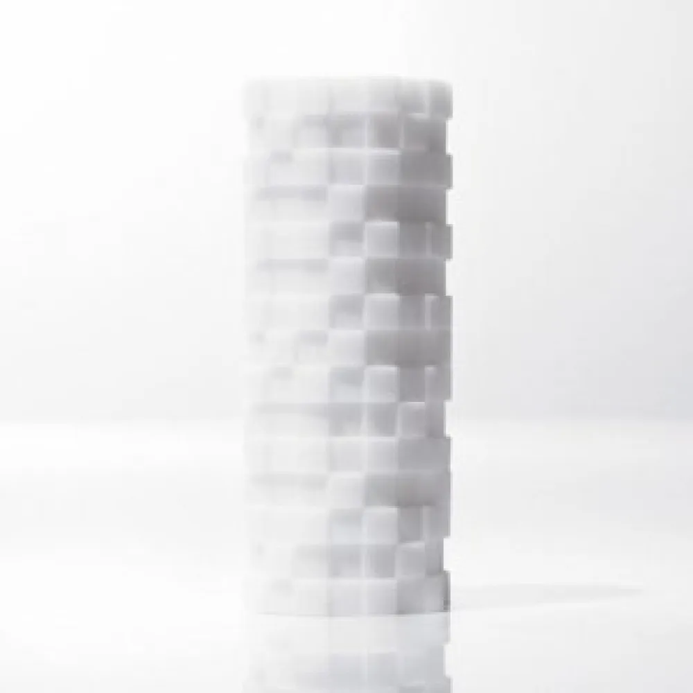 Білий мастурбатор Tenga 3D Module з рельєфом із кубиків