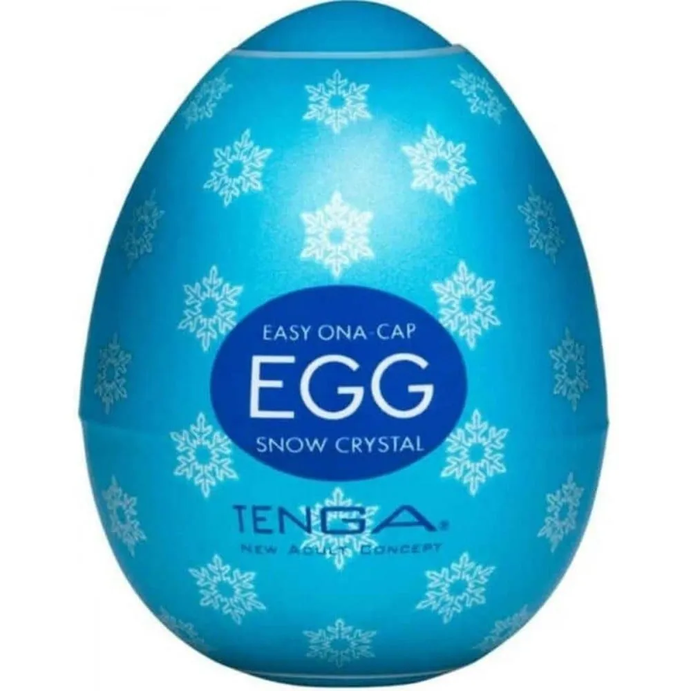 Мастурбатор-яйце Tenga Egg Snow Crystal у білій шкаралупі зі сніжинками